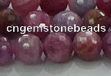 CRZ1125 15.5 inches 9mm faceted round natural ruby gemstone beads