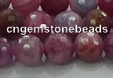 CRZ1125 15.5 inches 9mm faceted round natural ruby gemstone beads