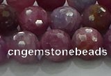 CRZ1126 15.5 inches 10mm faceted round natural ruby gemstone beads