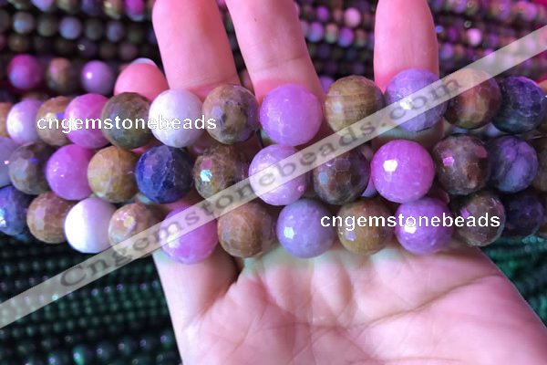 CRZ1134 15.5 inches 12mm faceted round ruby sapphire beads