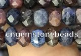 CRZ1136 15.5 inches 4*5mm faceted rondelle ruby & sapphire beads