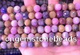 CRZ1142 15.5 inches 8mm faceted round ruby sapphire beads