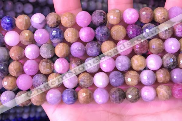 CRZ1142 15.5 inches 8mm faceted round ruby sapphire beads