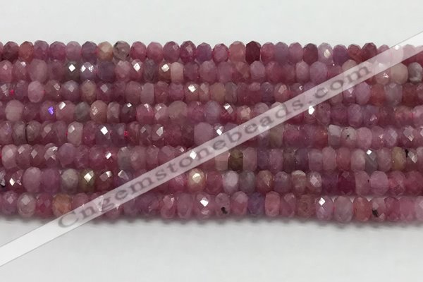 CRZ1150 15.5 inches 3*5mm faceted rondelle natural ruby beads