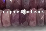 CRZ1155 15.5 inches 5*12mm faceted rondelle natural ruby beads