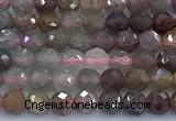 CRZ1204 15 inches 4mm faceted round ruby sapphire beads