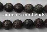 CRZ204 15.5 inches 12mm faceted round ruby zoisite gemstone beads