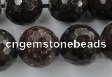 CRZ208 15.5 inches 20mm faceted round ruby zoisite gemstone beads