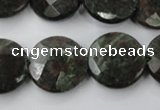 CRZ217 15.5 inches 20mm faceted coin ruby zoisite gemstone beads