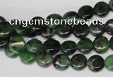 CRZ23 15.5 inches 8mm flat round ruby zoisite gemstone beads
