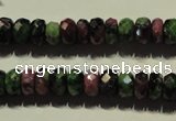 CRZ365 15.5 inches 6*9mm faceted rondelle natural ruby zoisite beads