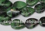 CRZ40 15.5 inches 13*18mm flat teardrop ruby zoisite gemstone beads