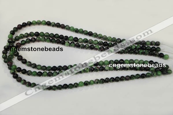 CRZ451 15.5 inches 6mm round ruby zoisite gemstone beads