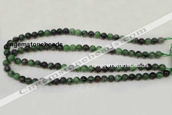 CRZ452 15.5 inches 8mm round ruby zoisite gemstone beads