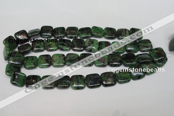 CRZ47 15.5 inches 18*18mm square ruby zoisite gemstone beads