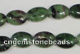 CRZ480 15.5 inches 10*14mm oval ruby zoisite gemstone beads