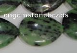 CRZ490 15.5 inches 22*30mm flat teardrop ruby zoisite gemstone beads