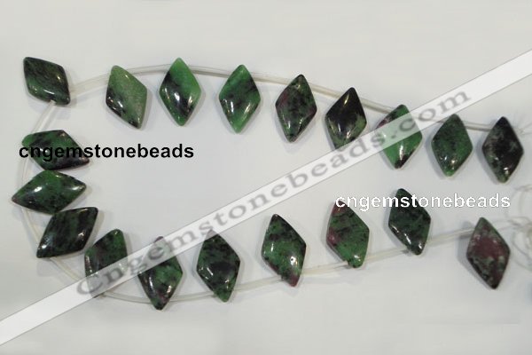 CRZ499 Top-drilled 14*24mm diamond ruby zoisite gemstone beads