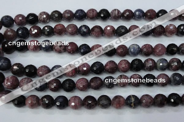 CRZ513 15.5 inches 10mm faceted round natural ruby sapphire beads