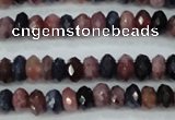 CRZ521 15.5 inches 3*4mm faceted rondelle natural ruby sapphire beads