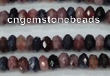 CRZ521 15.5 inches 3*4mm faceted rondelle natural ruby sapphire beads