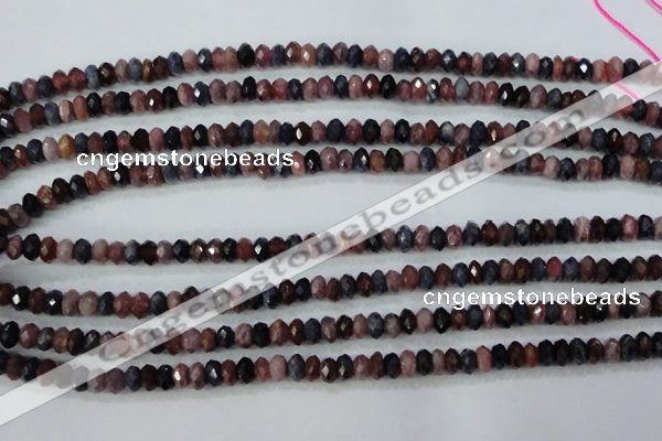 CRZ521 15.5 inches 3*4mm faceted rondelle natural ruby sapphire beads