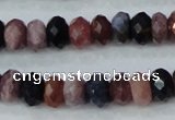 CRZ522 15.5 inches 4*6mm faceted rondelle natural ruby sapphire beads