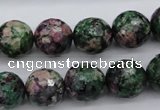 CRZ552 15.5 inches 13mm faceted round Chinese ruby zoisite beads