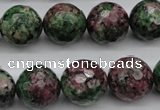 CRZ553 15.5 inches 15mm faceted round Chinese ruby zoisite beads