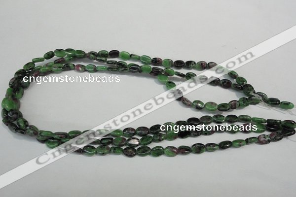 CRZ59 15.5 inches 6*8mm oval ruby zoisite gemstone beads