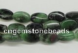 CRZ60 15.5 inches 8*12mm oval ruby zoisite gemstone beads