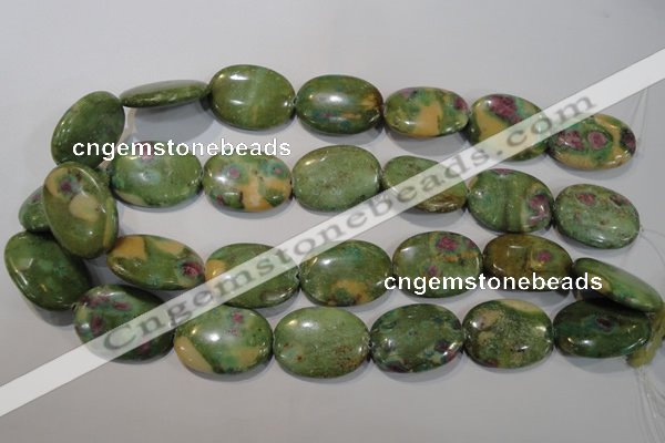 CRZ618 15.5 inches 22*30mm oval New ruby zoisite gemstone beads