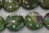 CRZ626 15.5 inches 20mm flat round New ruby zoisite gemstone beads