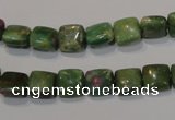 CRZ630 15.5 inches 8*8mm square New ruby zoisite gemstone beads