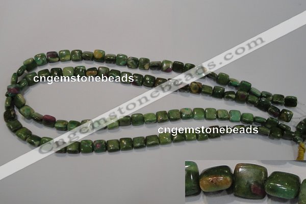 CRZ630 15.5 inches 8*8mm square New ruby zoisite gemstone beads