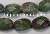 CRZ643 15.5 inches 13*18mm facetec oval New ruby zoisite gemstone beads