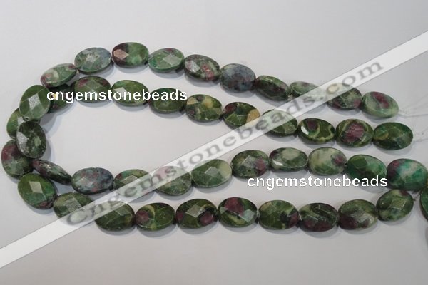 CRZ643 15.5 inches 13*18mm facetec oval New ruby zoisite gemstone beads