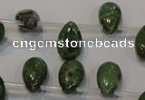 CRZ649 Top-drilled 9*14mm flat teardrop New ruby zoisite gemstone beads