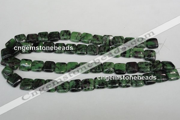 CRZ65 15.5 inches 14*14mm square ruby zoisite gemstone beads