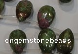 CRZ650 Top-drilled 12*18mm flat teardrop New ruby zoisite gemstone beads