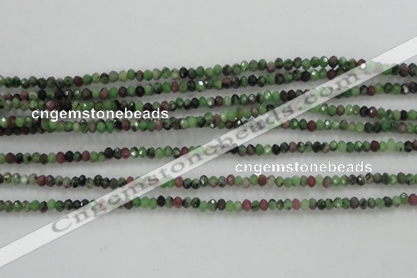 CRZ700 15 inches 2*3mm faceted rondelle ruby zoisite gemstone beads