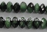 CRZ703 15 inches 6*10mm faceted rondelle ruby zoisite gemstone beads