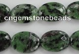 CRZ710 15 inches 15*20mm faceted oval ruby zoisite gemstone beads