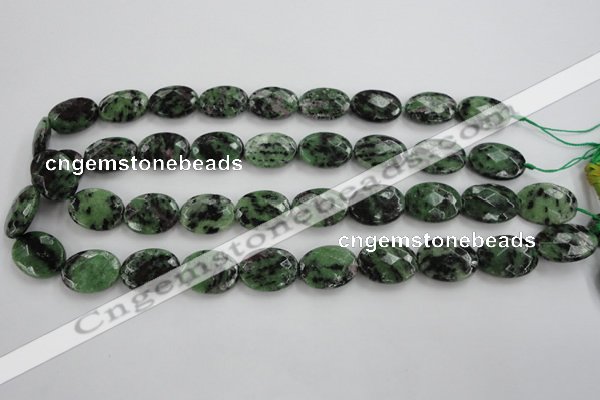 CRZ710 15 inches 15*20mm faceted oval ruby zoisite gemstone beads