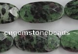 CRZ711 15 inches 15*30mm faceted oval ruby zoisite gemstone beads