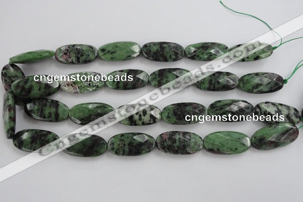 CRZ711 15 inches 15*30mm faceted oval ruby zoisite gemstone beads