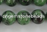 CRZ725 15.5 inches 14mm round ruby zoisite gemstone beads
