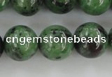 CRZ725 15.5 inches 14mm round ruby zoisite gemstone beads