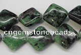 CRZ73 15.5 inches 14*14mm diamond ruby zoisite gemstone beads