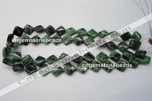 CRZ73 15.5 inches 14*14mm diamond ruby zoisite gemstone beads